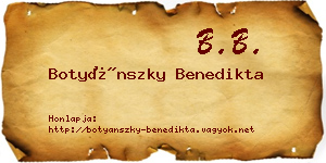 Botyánszky Benedikta névjegykártya